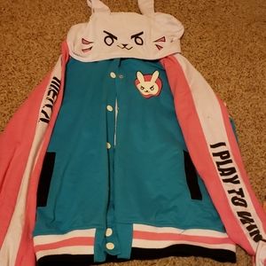 D.Va button up hoodie